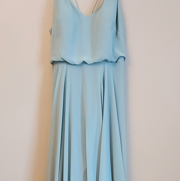 Jenny Yoo BHLDN Inesse Blue Maxi Dress Size 6 Bridemaid Wedding - Picture 4 of 12
